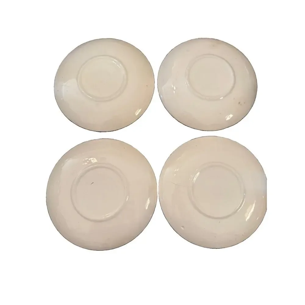 Set Of 4 Vintage MCM Sabin China Tiger Lily 6” Saucers Preowned